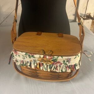 Longaberger purse Basket Bag with adjustable strap and liner